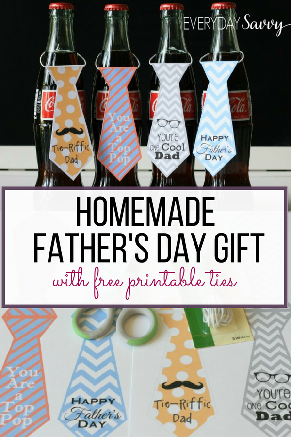 These free Father's Day printables are a great homemade Father's Day gift. It includes necktie bottle tags and necktie cupcake toppers. 可打印领带与可爱的父亲节谚语