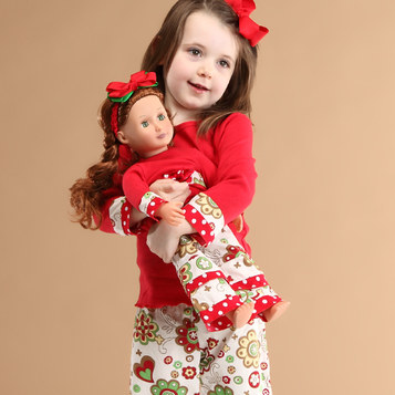 匹配的女孩和美国女孩娃娃装