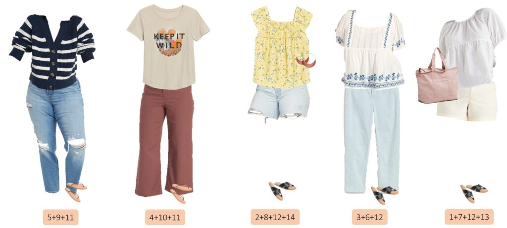加上大小春季服装胶囊衣柜- 5混搭加上大小春季服装的想法