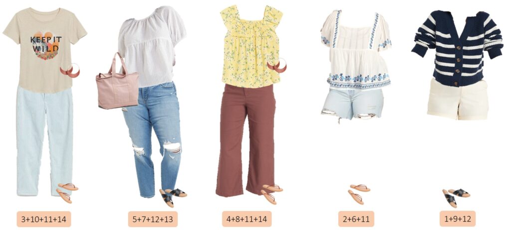 加上大小春季服装胶囊衣柜- 5混搭加上大小春季服装的想法